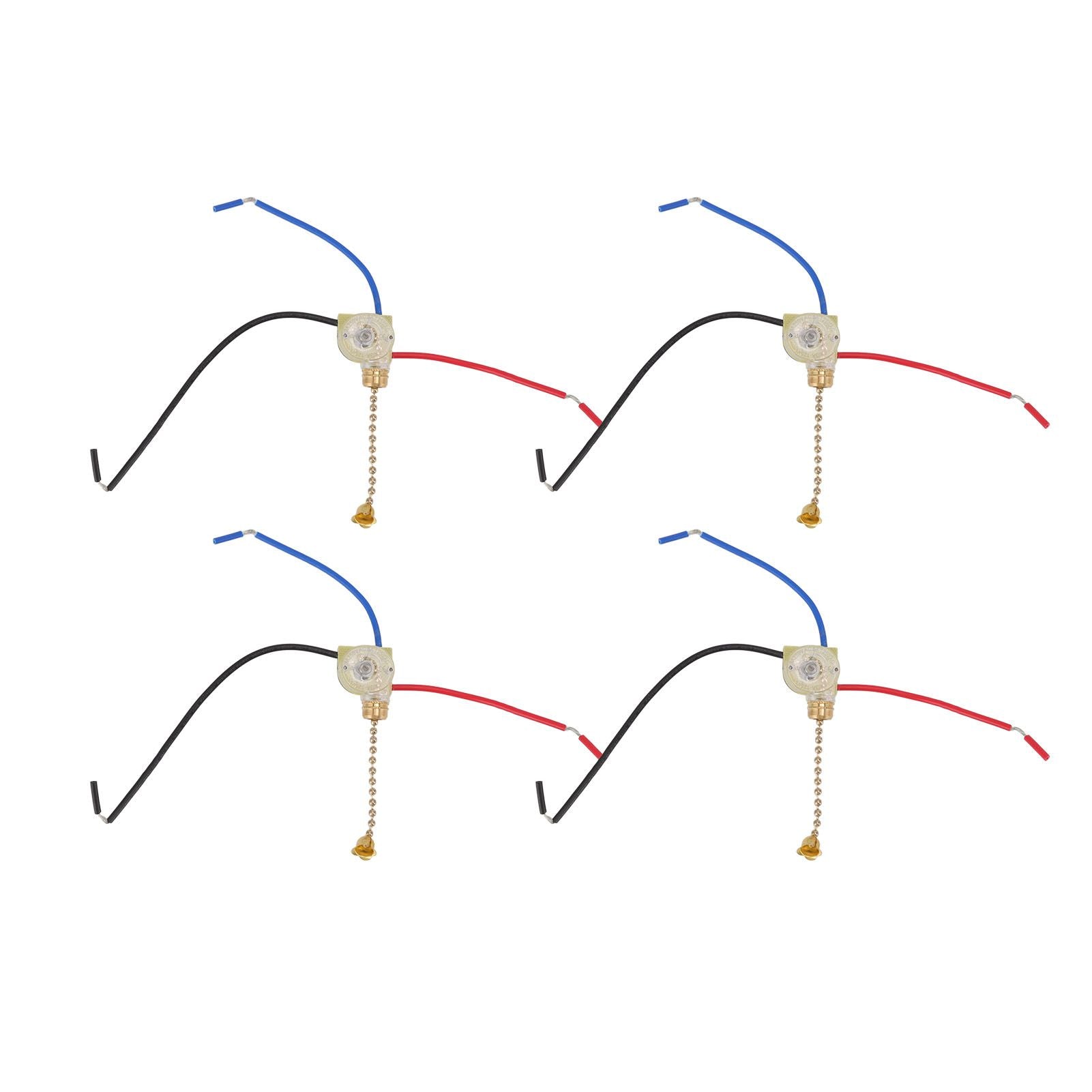 4Pcs Ceiling Fan Light Switch Replacement Lamp Pull Chain Switch 3 Wire Ceiling Fan Lamp Switch 250V 125V Gold V1294-YM0512-3119220171011