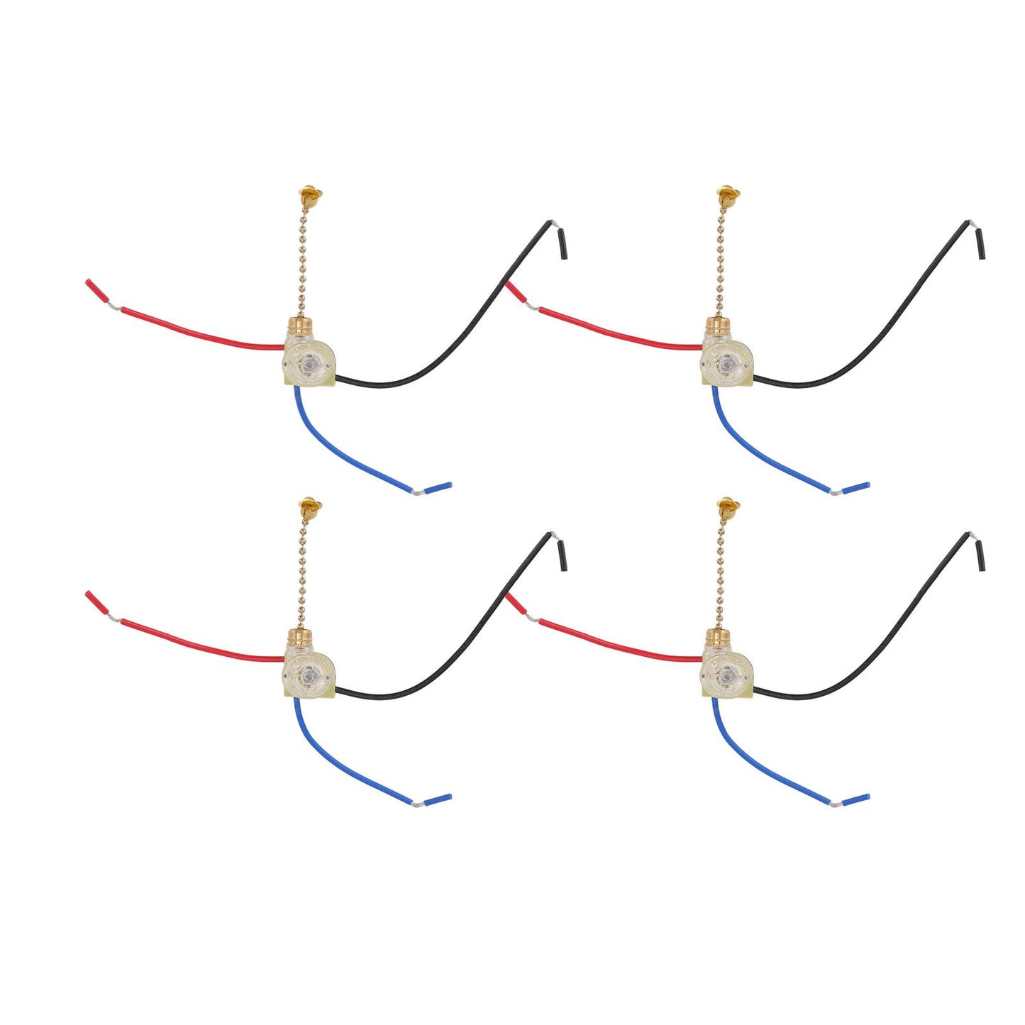 4Pcs Ceiling Fan Light Switch Replacement Lamp Pull Chain Switch 3 Wire Ceiling Fan Lamp Switch 250V 125V Gold V1294-YM0512-3119220171011