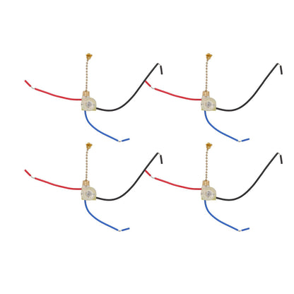 4Pcs Ceiling Fan Light Switch Replacement Lamp Pull Chain Switch 3 Wire Ceiling Fan Lamp Switch 250V 125V Gold V1294-YM0512-3119220171011
