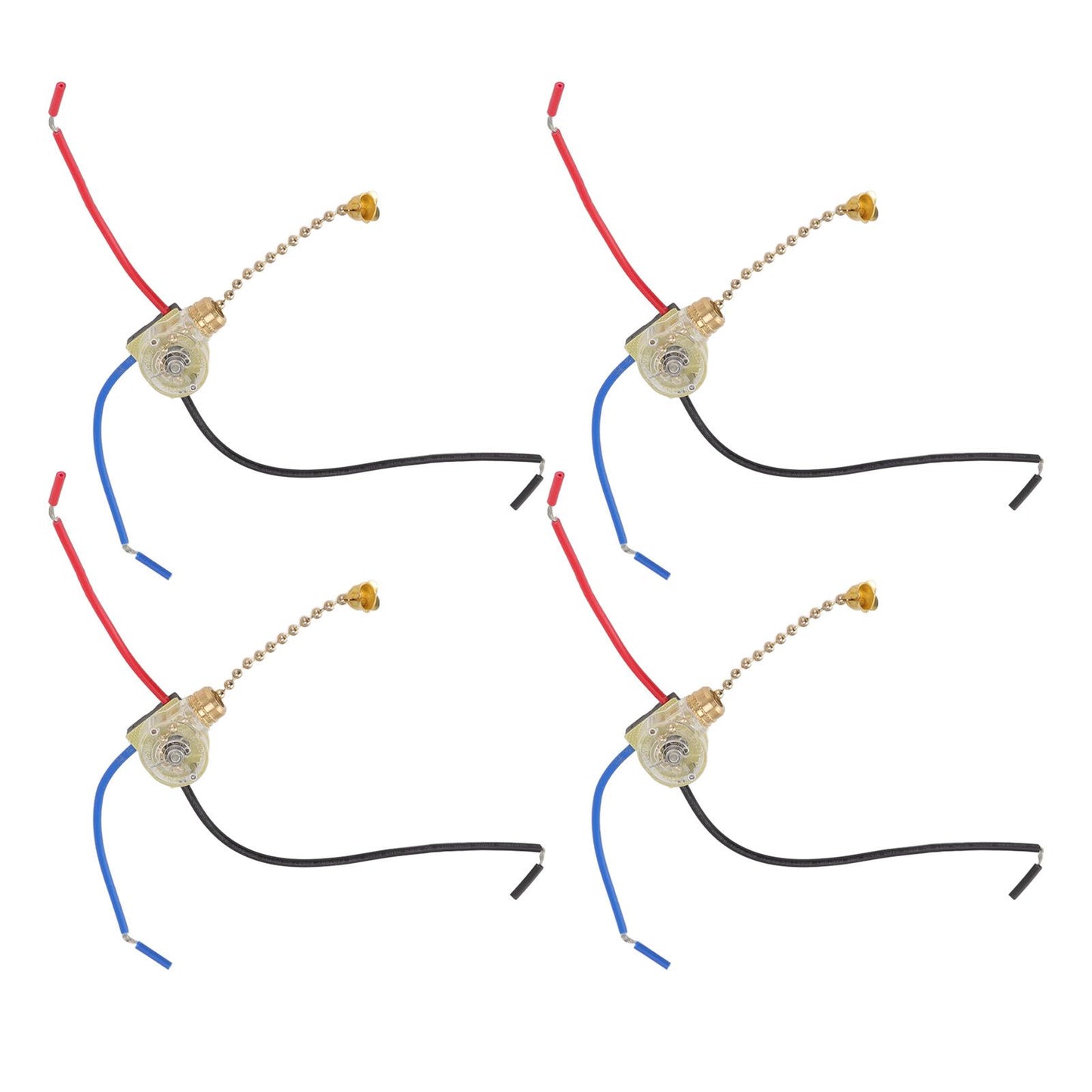 4Pcs Ceiling Fan Light Switch Replacement Lamp Pull Chain Switch 3 Wire Ceiling Fan Lamp Switch 250V 125V Gold V1294-YM0512-3119220171011