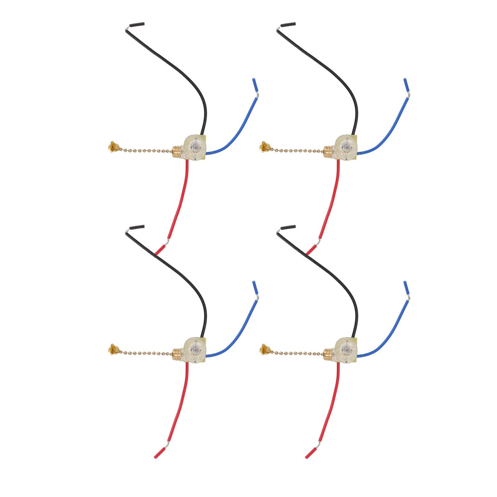4Pcs Ceiling Fan Light Switch Replacement Lamp Pull Chain Switch 3 Wire Ceiling Fan Lamp Switch 250V 125V Gold V1294-YM0512-3119220171011