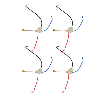4Pcs Ceiling Fan Light Switch Replacement Lamp Pull Chain Switch 3 Wire Ceiling Fan Lamp Switch 250V 125V Gold V1294-YM0512-3119220171011