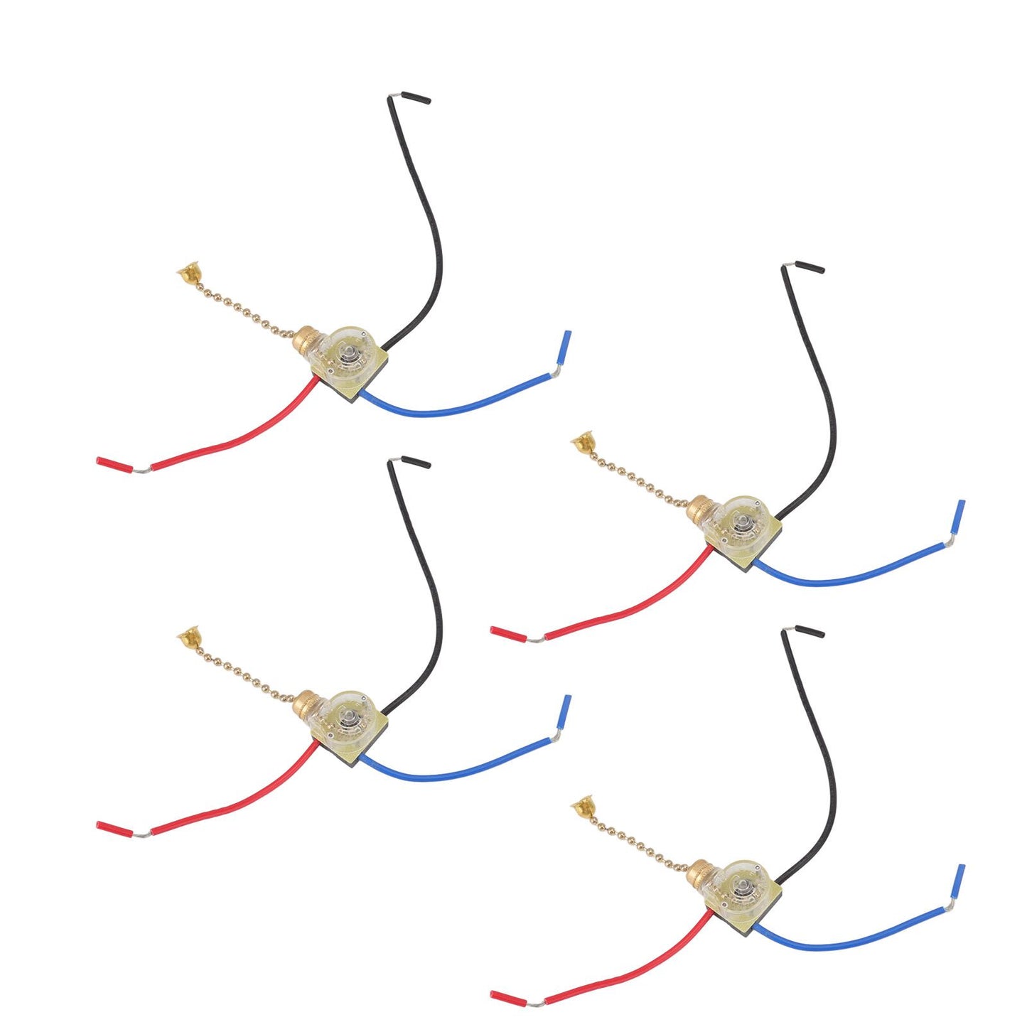 4Pcs Ceiling Fan Light Switch Replacement Lamp Pull Chain Switch 3 Wire Ceiling Fan Lamp Switch 250V 125V Gold V1294-YM0512-3119220171011