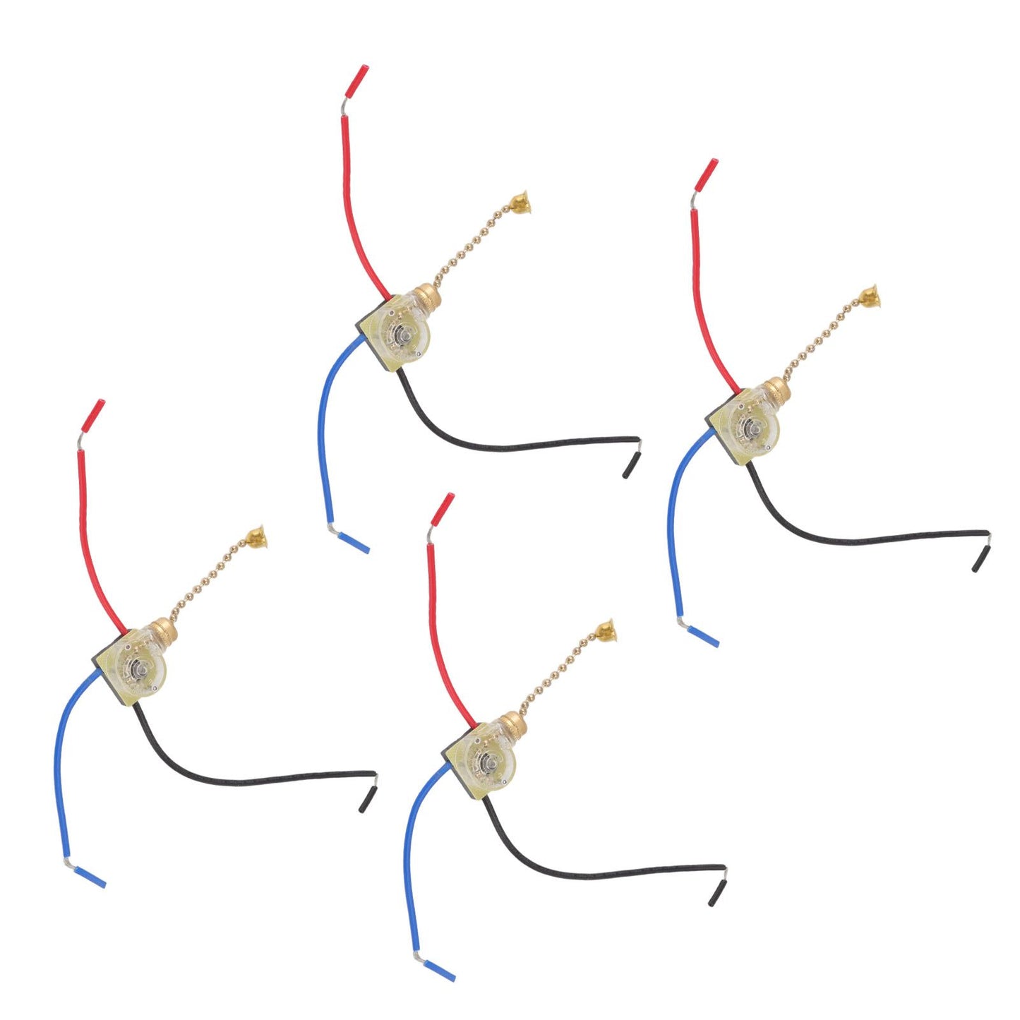 4Pcs Ceiling Fan Light Switch Replacement Lamp Pull Chain Switch 3 Wire Ceiling Fan Lamp Switch 250V 125V Gold V1294-YM0512-3119220171011