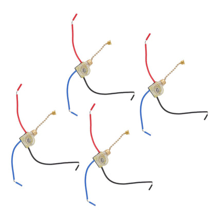 4Pcs Ceiling Fan Light Switch Replacement Lamp Pull Chain Switch 3 Wire Ceiling Fan Lamp Switch 250V 125V Gold V1294-YM0512-3119220171011