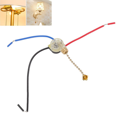 4Pcs Ceiling Fan Light Switch Replacement Lamp Pull Chain Switch 3 Wire Ceiling Fan Lamp Switch 250V 125V Gold V1294-YM0512-3119220171011