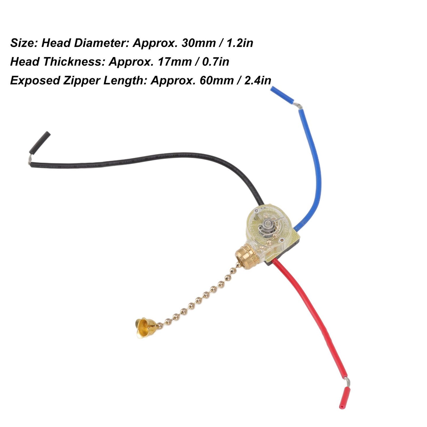 4Pcs Ceiling Fan Light Switch Replacement Lamp Pull Chain Switch 3 Wire Ceiling Fan Lamp Switch 250V 125V Gold V1294-YM0512-3119220171011