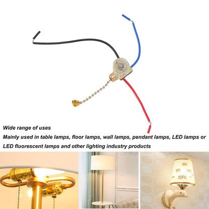 4Pcs Ceiling Fan Light Switch Replacement Lamp Pull Chain Switch 3 Wire Ceiling Fan Lamp Switch 250V 125V Gold V1294-YM0512-3119220171011