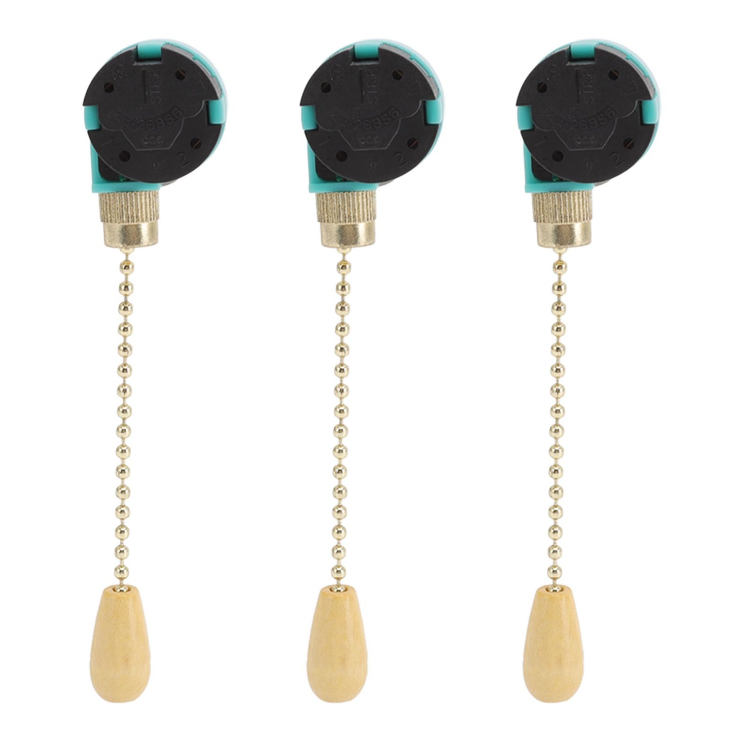 3Pcs Ceiling Light Pull Chain Switch 3 Speed 4 Wire Ceiling Fan Lamp Switch for Ceiling Lamp Fan Lamp Wall V1294-YM0512-3119220171111