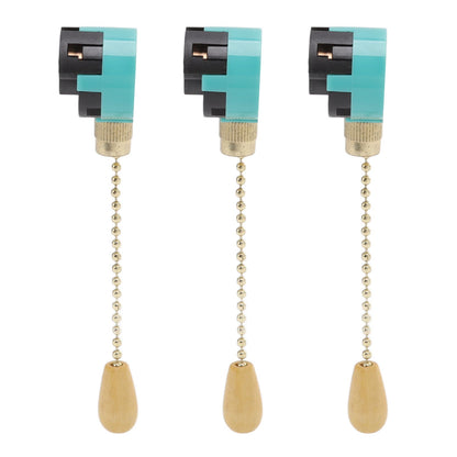 3Pcs Ceiling Light Pull Chain Switch 3 Speed 4 Wire Ceiling Fan Lamp Switch for Ceiling Lamp Fan Lamp Wall V1294-YM0512-3119220171111