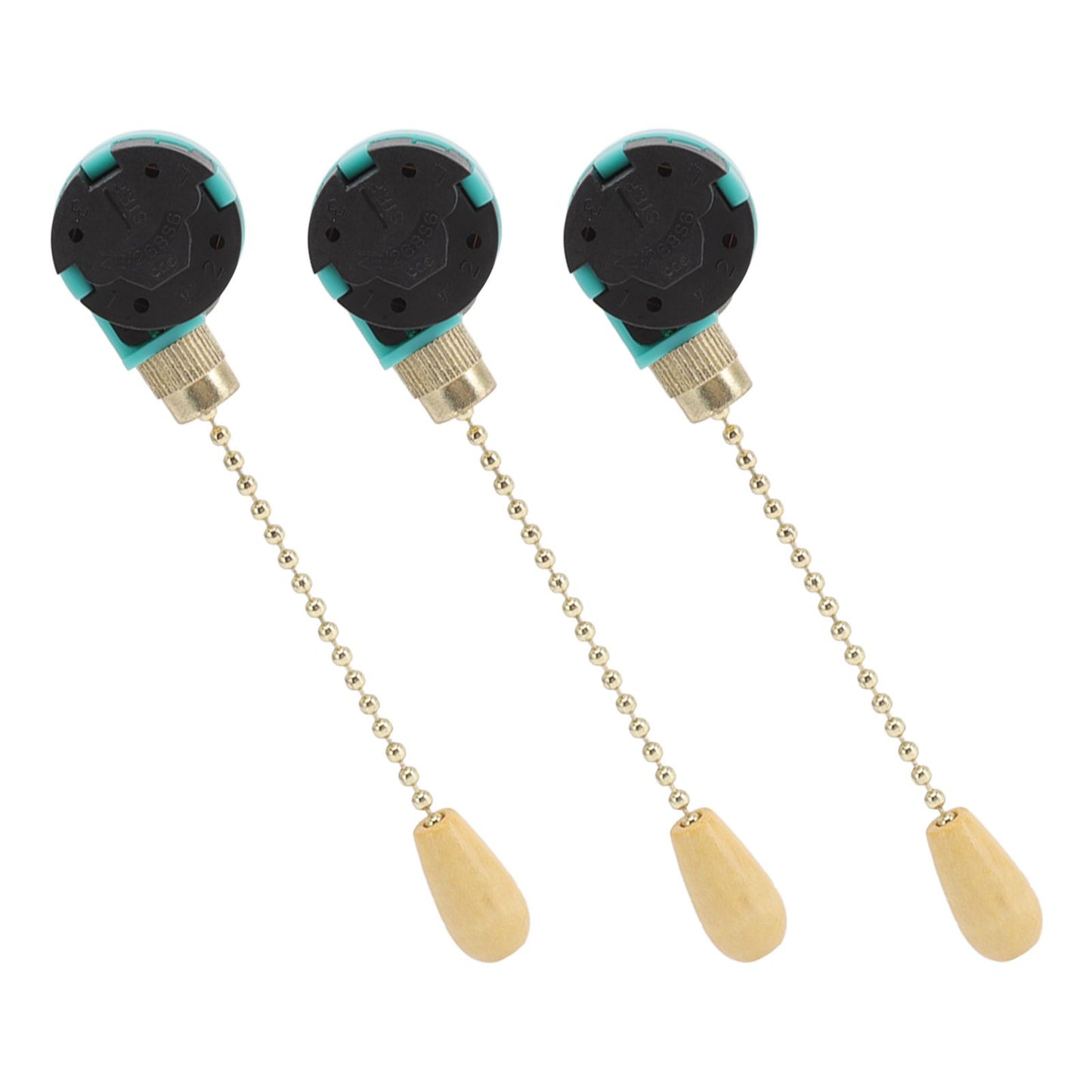 3Pcs Ceiling Light Pull Chain Switch 3 Speed 4 Wire Ceiling Fan Lamp Switch for Ceiling Lamp Fan Lamp Wall V1294-YM0512-3119220171111