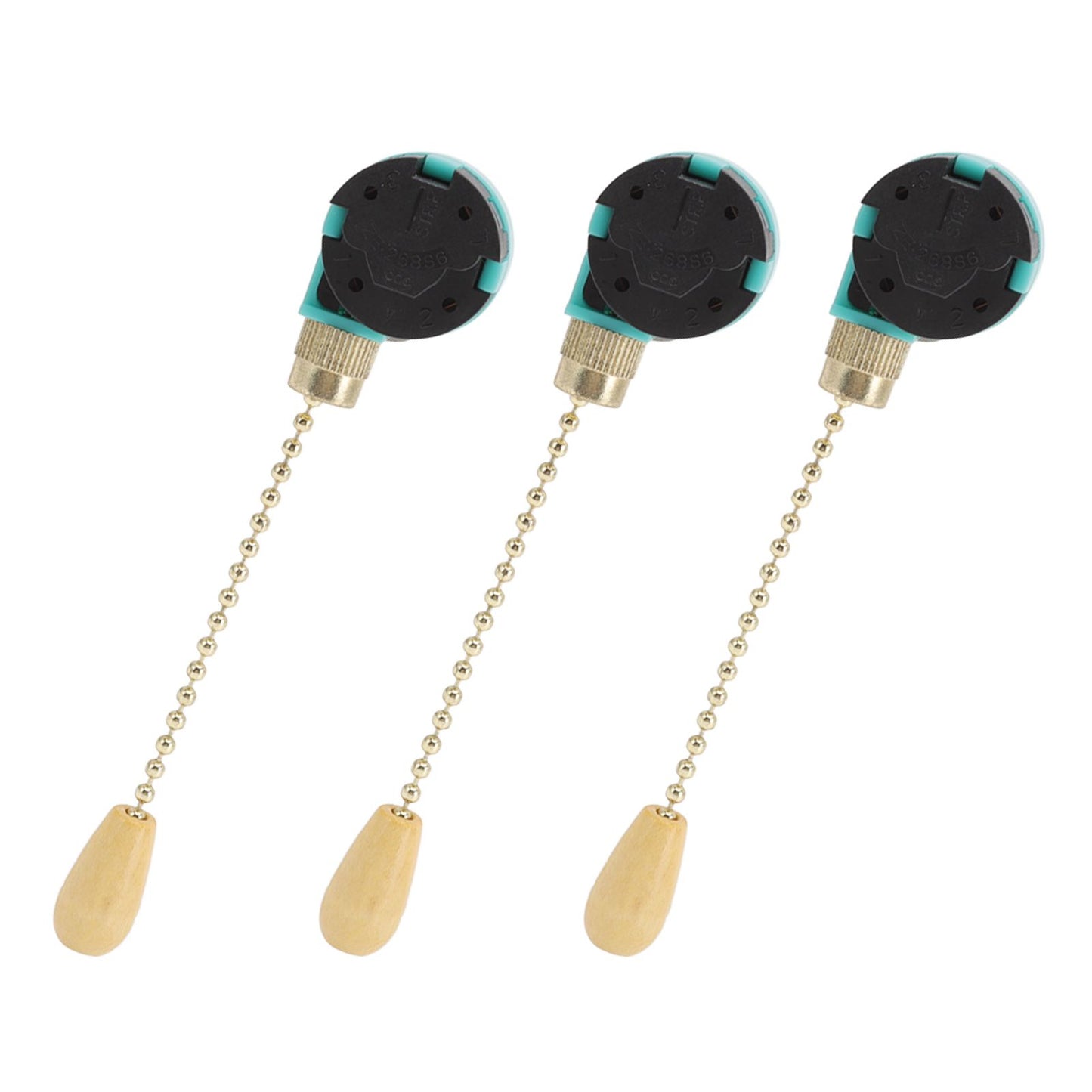 3Pcs Ceiling Light Pull Chain Switch 3 Speed 4 Wire Ceiling Fan Lamp Switch for Ceiling Lamp Fan Lamp Wall V1294-YM0512-3119220171111