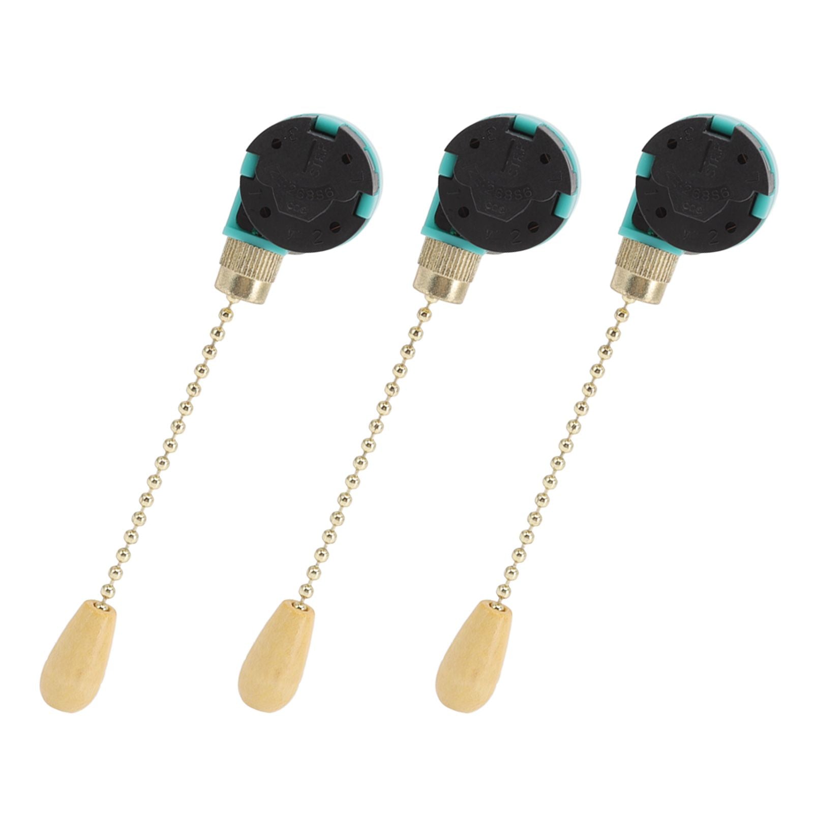 3Pcs Ceiling Light Pull Chain Switch 3 Speed 4 Wire Ceiling Fan Lamp Switch for Ceiling Lamp Fan Lamp Wall V1294-YM0512-3119220171111