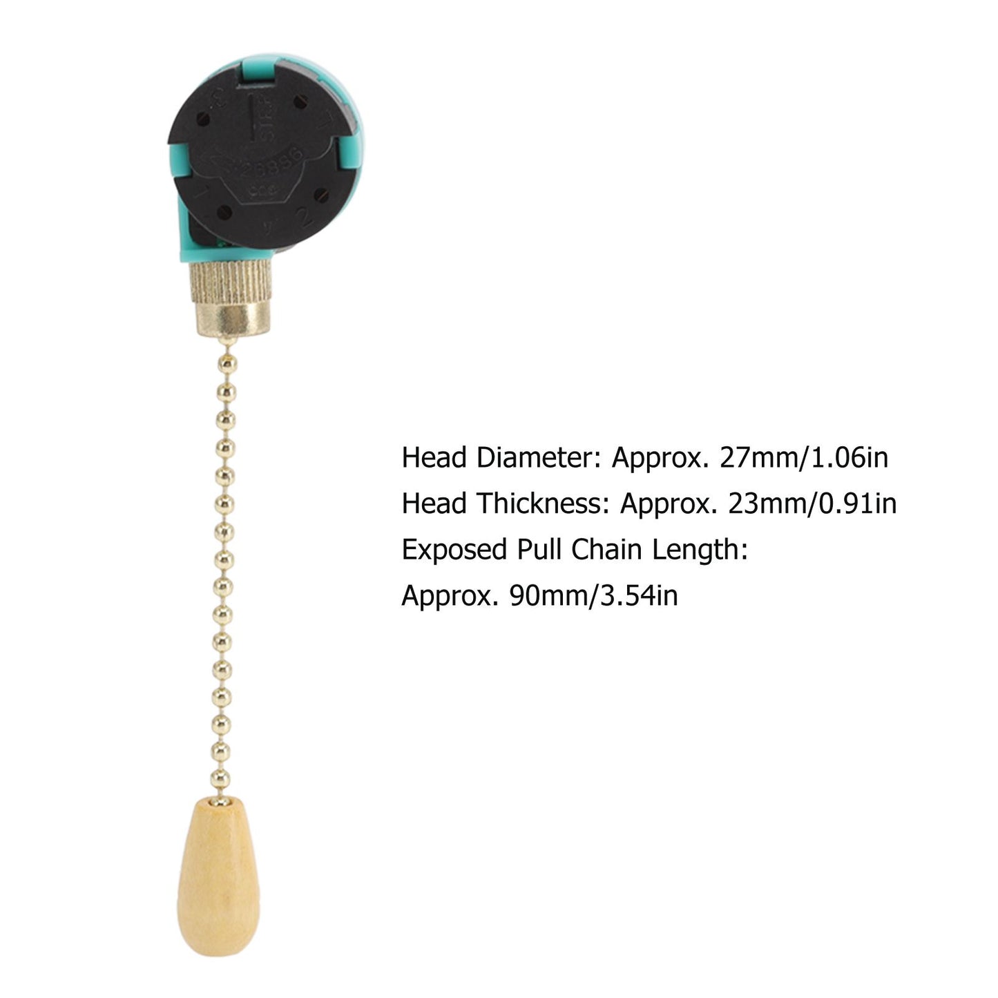 3Pcs Ceiling Light Pull Chain Switch 3 Speed 4 Wire Ceiling Fan Lamp Switch for Ceiling Lamp Fan Lamp Wall V1294-YM0512-3119220171111