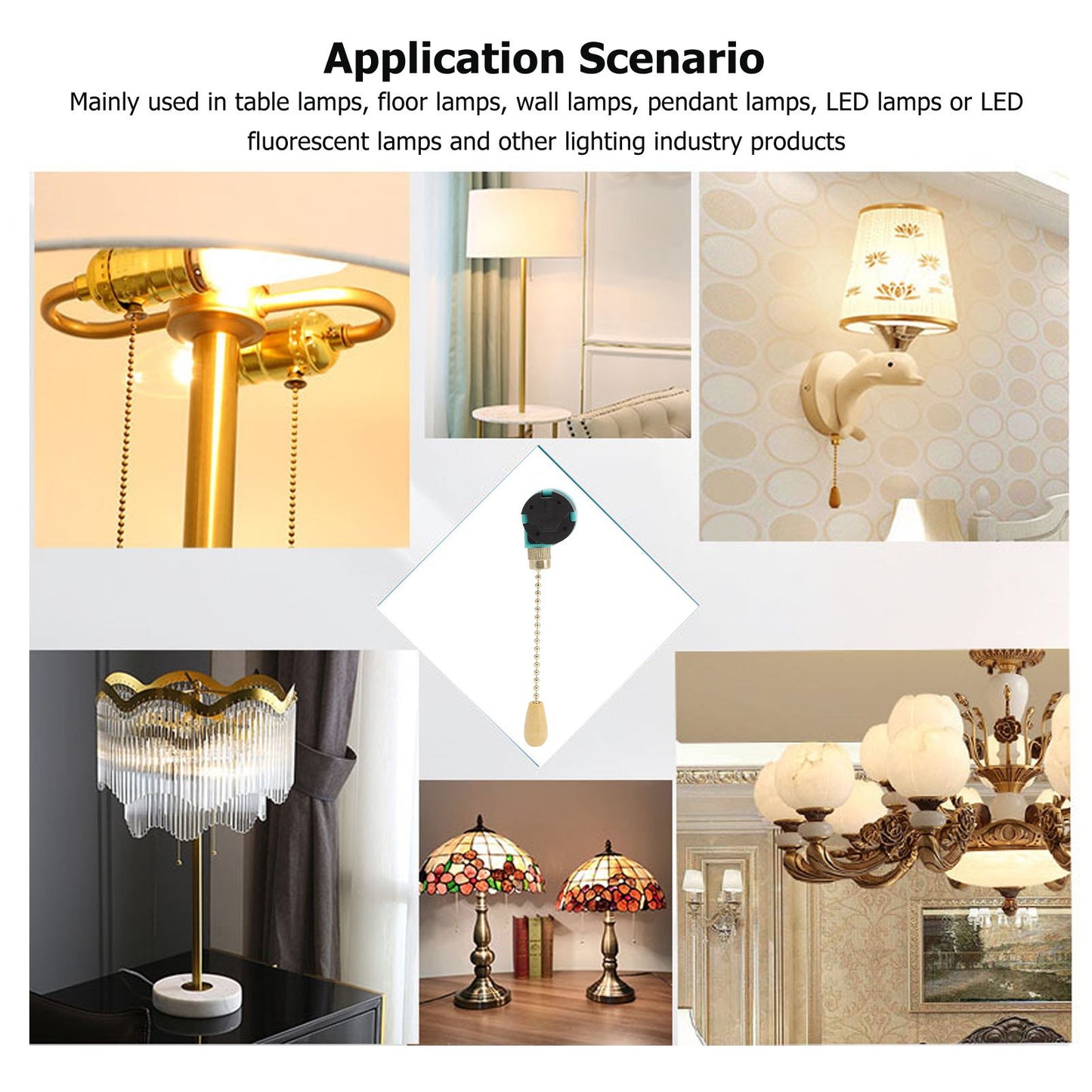 3Pcs Ceiling Light Pull Chain Switch 3 Speed 4 Wire Ceiling Fan Lamp Switch for Ceiling Lamp Fan Lamp Wall V1294-YM0512-3119220171111