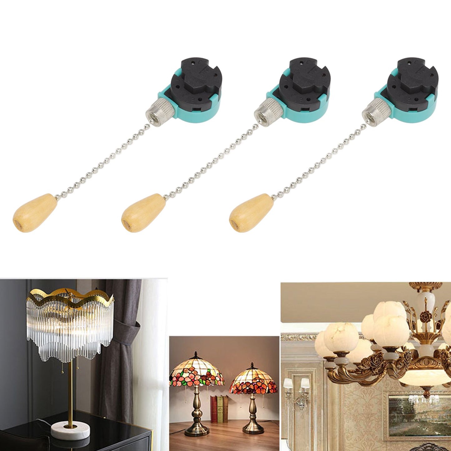 3Pcs Ceiling Light Pull Chain Switch 3 Speed 4 Wire Ceiling Fan Lamp Switch for Ceiling Lamp Fan Lamp Wall V1294-YM0512-3119220171112