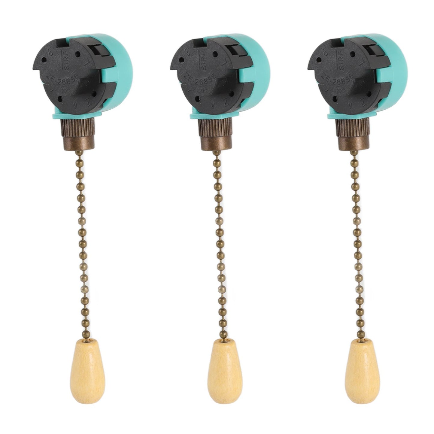 3Pcs Ceiling Light Pull Chain Switch 3 Speed 4 Wire Ceiling Fan Lamp Switch for Ceiling Lamp Fan Lamp Wall V1294-YM0512-3119220171113