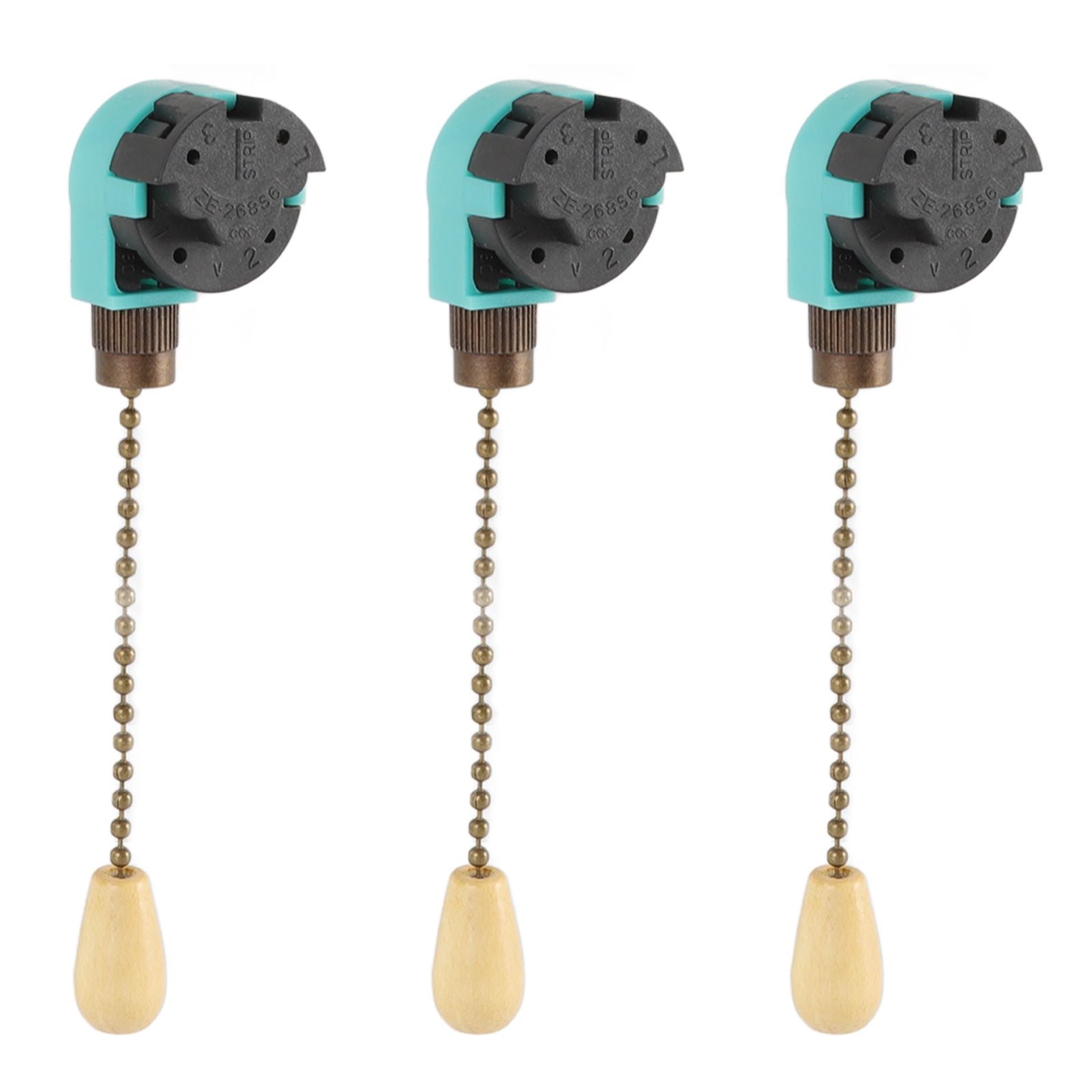 3Pcs Ceiling Light Pull Chain Switch 3 Speed 4 Wire Ceiling Fan Lamp Switch for Ceiling Lamp Fan Lamp Wall V1294-YM0512-3119220171113