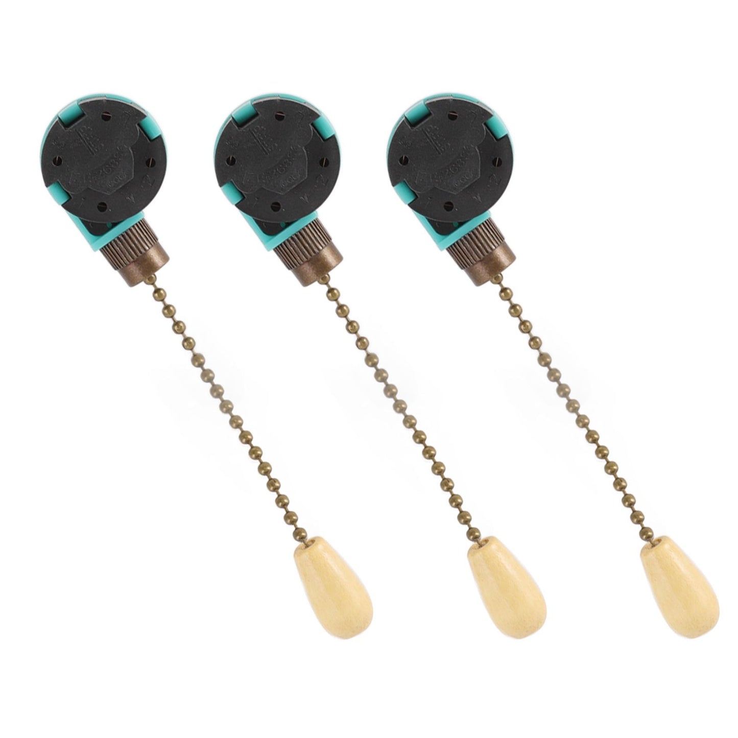 3Pcs Ceiling Light Pull Chain Switch 3 Speed 4 Wire Ceiling Fan Lamp Switch for Ceiling Lamp Fan Lamp Wall V1294-YM0512-3119220171113