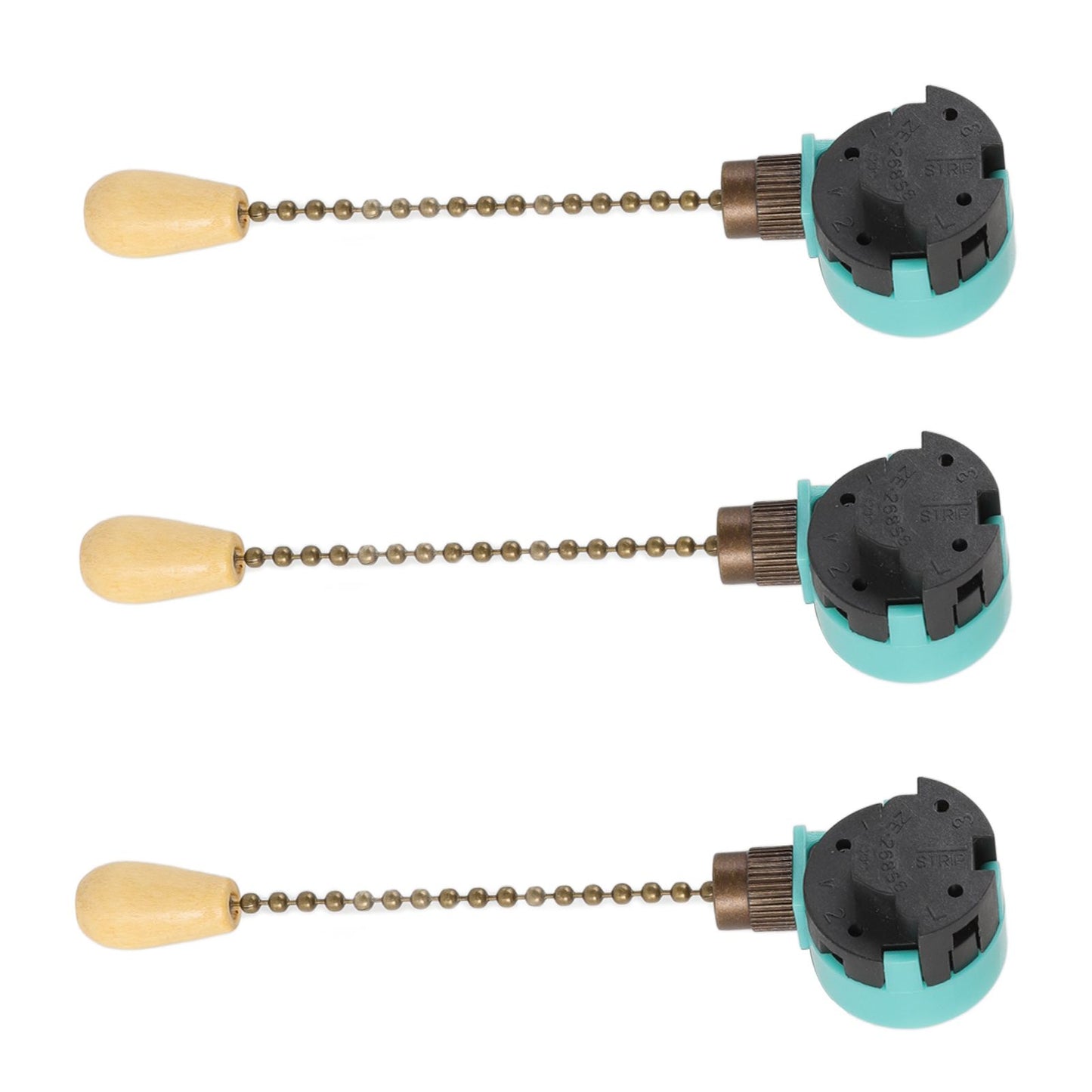 3Pcs Ceiling Light Pull Chain Switch 3 Speed 4 Wire Ceiling Fan Lamp Switch for Ceiling Lamp Fan Lamp Wall V1294-YM0512-3119220171113