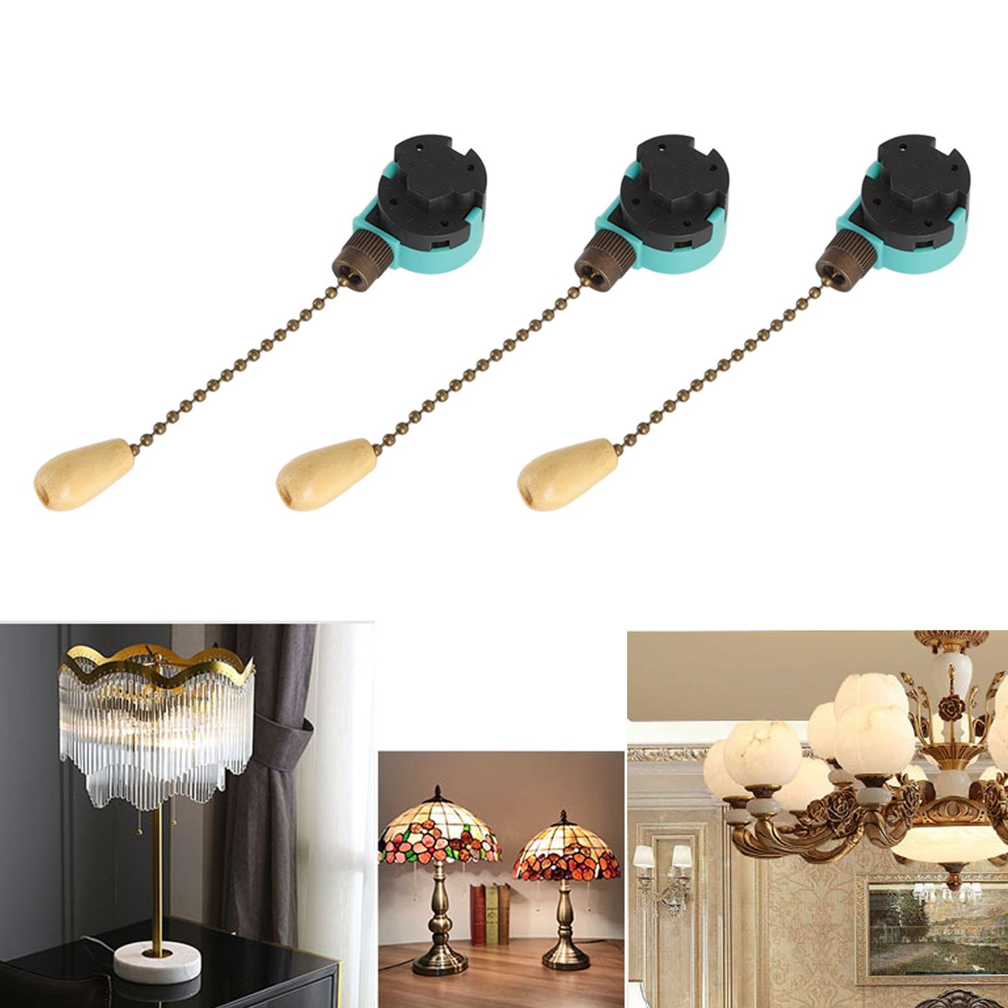 3Pcs Ceiling Light Pull Chain Switch 3 Speed 4 Wire Ceiling Fan Lamp Switch for Ceiling Lamp Fan Lamp Wall V1294-YM0512-3119220171113