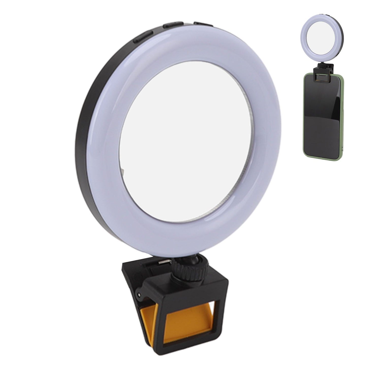 Rechargeable Portable Clip On Selfie Ring Light USB Charging Mini Clip On Selfie Ring Light for Smartphone V1294-YM0512-3119220171311