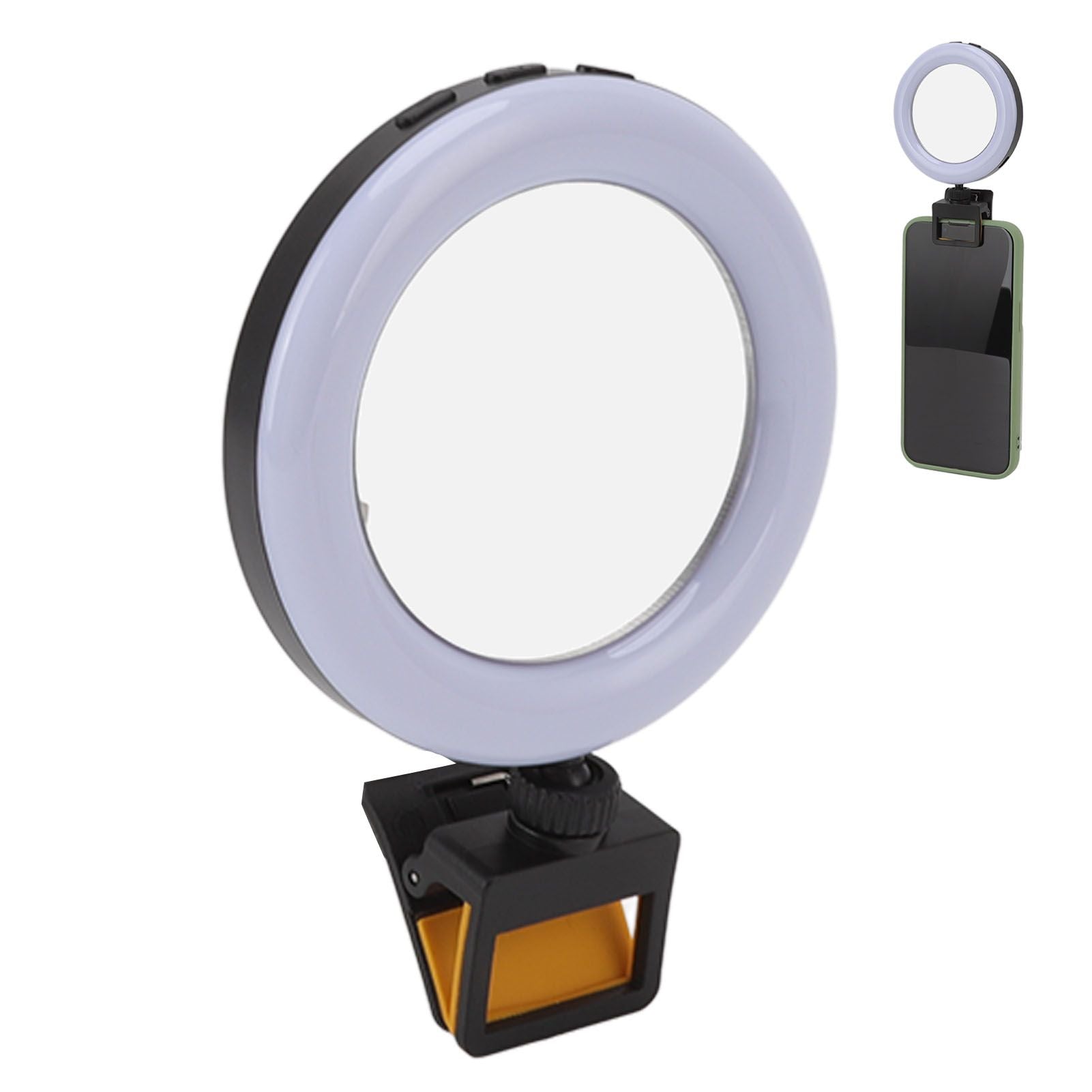 Rechargeable Portable Clip On Selfie Ring Light USB Charging Mini Clip On Selfie Ring Light for Smartphone V1294-YM0512-3119220171311