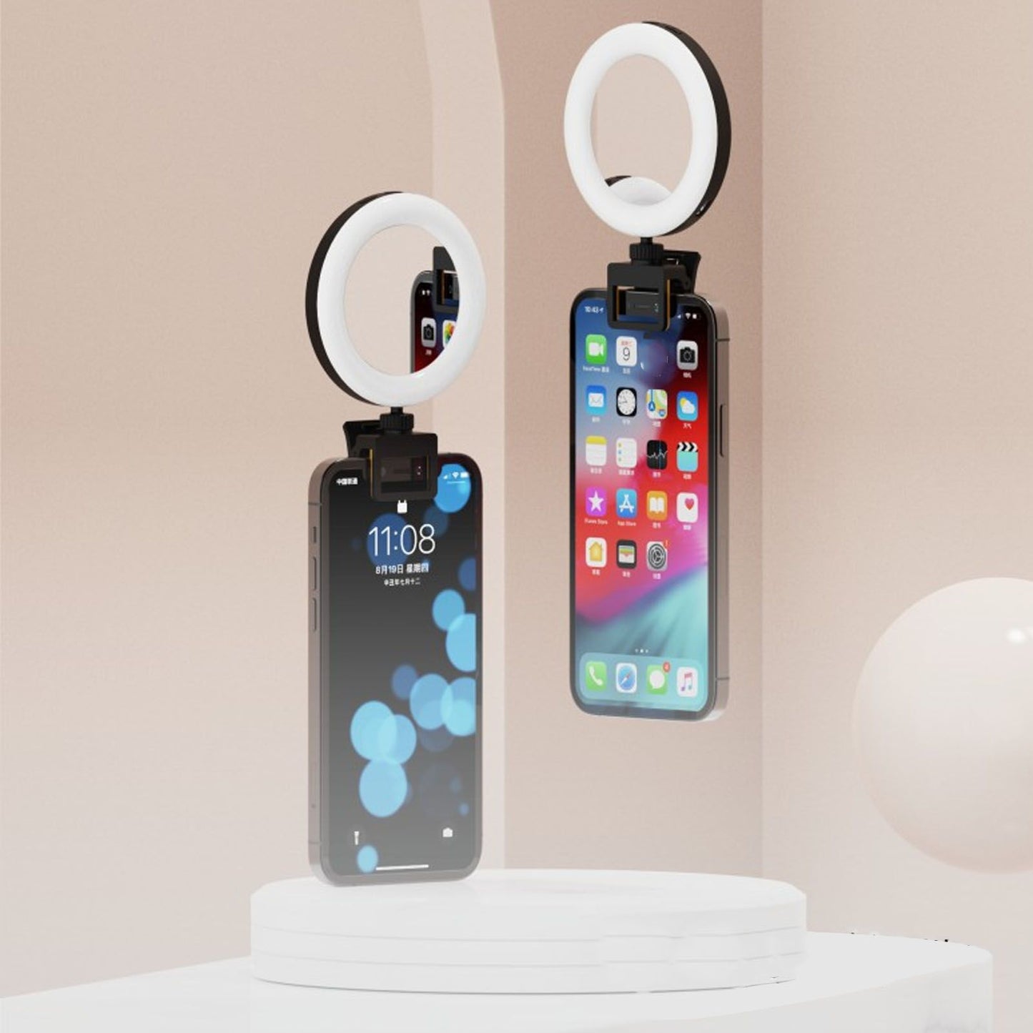 Rechargeable Portable Clip On Selfie Ring Light USB Charging Mini Clip On Selfie Ring Light for Smartphone V1294-YM0512-3119220171311