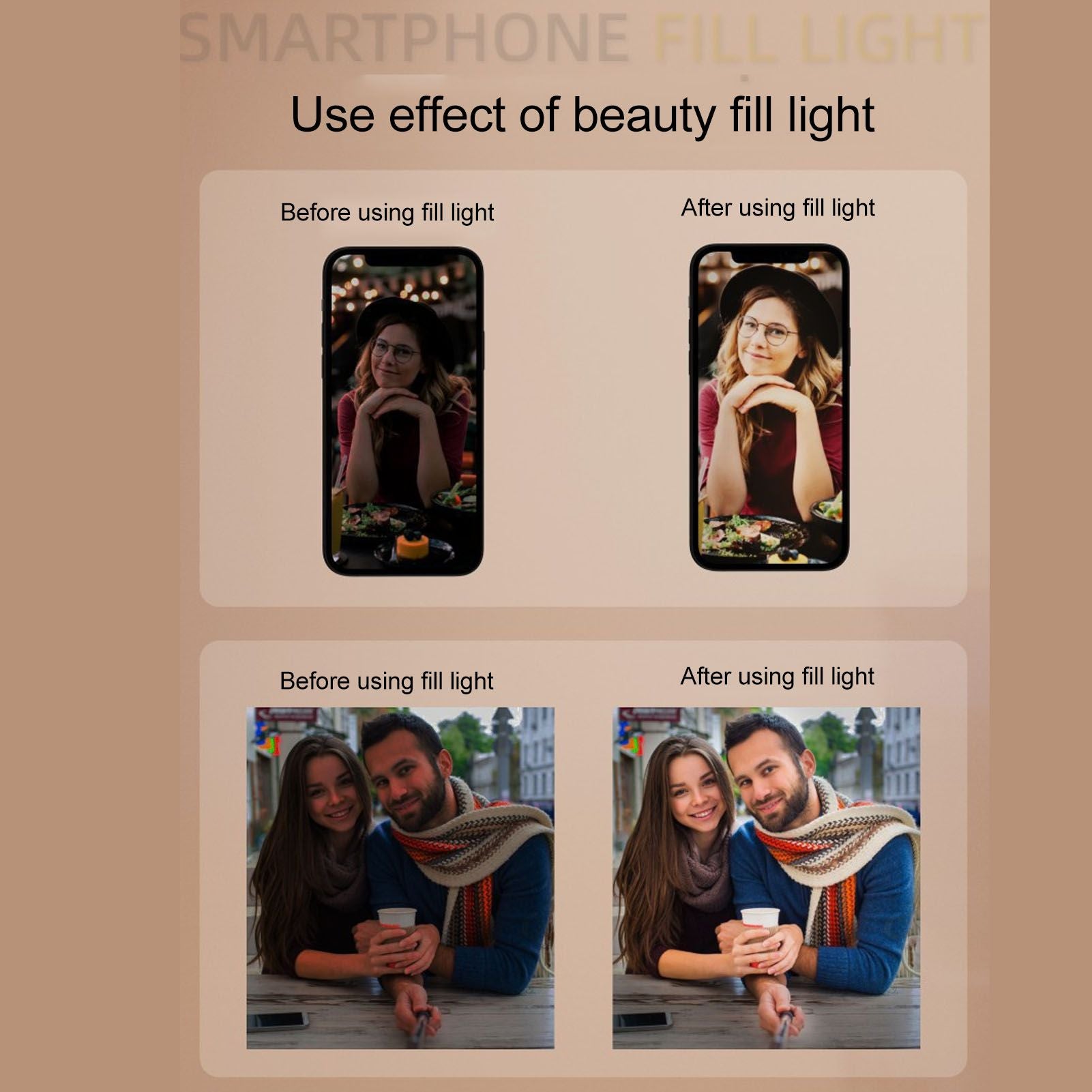 Rechargeable Portable Clip On Selfie Ring Light USB Charging Mini Clip On Selfie Ring Light for Smartphone V1294-YM0512-3119220171311