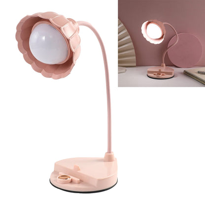 LED Reading Light Plastic Flower Shaped Touch Sensitive USB Charging Folding Table Lamp for Bedroom Dormitory V1294-YM0512-3119220171412