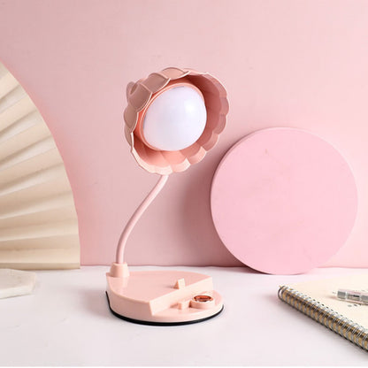 LED Reading Light Plastic Flower Shaped Touch Sensitive USB Charging Folding Table Lamp for Bedroom Dormitory V1294-YM0512-3119220171412