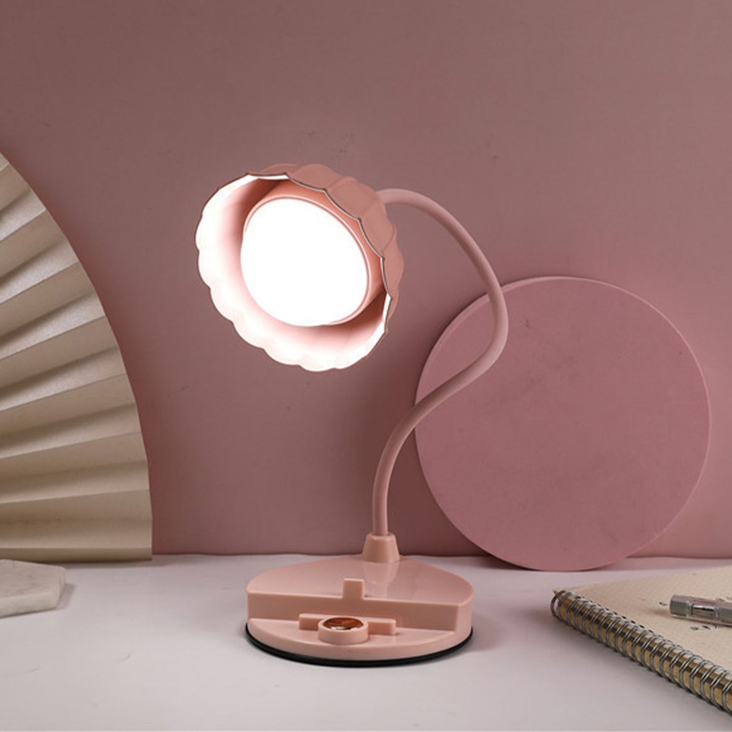 LED Reading Light Plastic Flower Shaped Touch Sensitive USB Charging Folding Table Lamp for Bedroom Dormitory V1294-YM0512-3119220171412