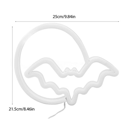 Neon Signs Moon and Bat LED Neon Lights USB Battery Powered for Wall Bedroom Bar Halloween Party Decoration V1294-YM0512-3119220172711