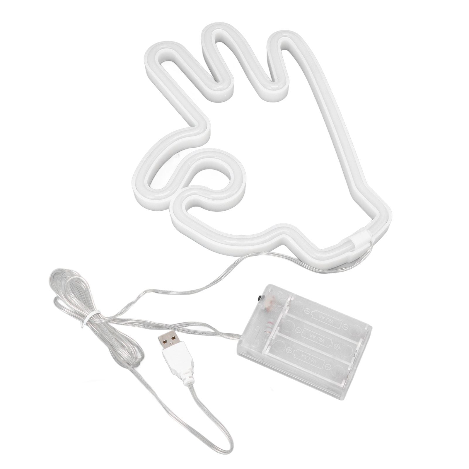 Hand Finger Neon Light OK Shaped LED Neon Sign Battery USB and Battery Powered Wall Decor Light for Home V1294-YM0512-3119220172911