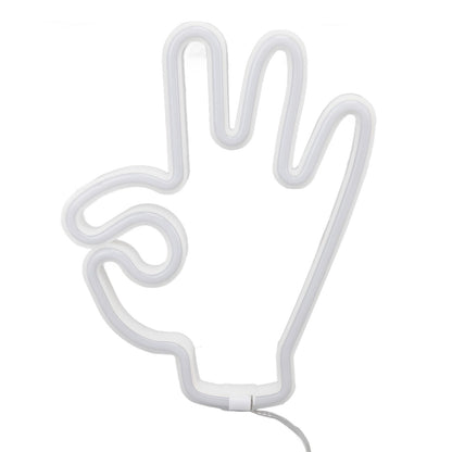 Hand Finger Neon Light OK Shaped LED Neon Sign Battery USB and Battery Powered Wall Decor Light for Home V1294-YM0512-3119220172911
