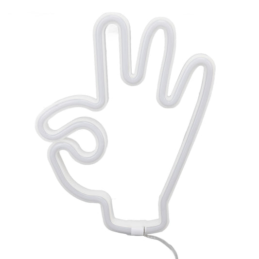 Hand Finger Neon Light OK Shaped LED Neon Sign Battery USB and Battery Powered Wall Decor Light for Home V1294-YM0512-3119220172911