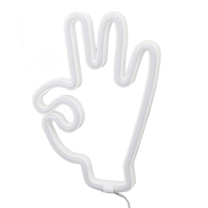Hand Finger Neon Light OK Shaped LED Neon Sign Battery USB and Battery Powered Wall Decor Light for Home V1294-YM0512-3119220172911