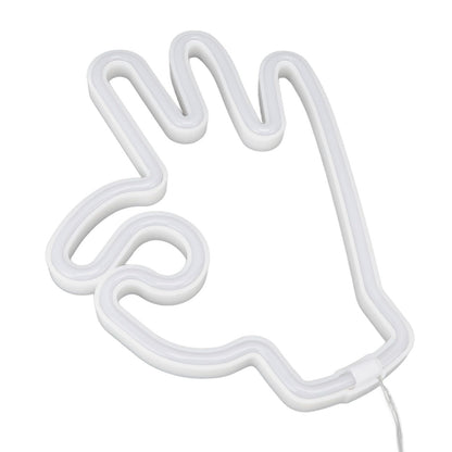 Hand Finger Neon Light OK Shaped LED Neon Sign Battery USB and Battery Powered Wall Decor Light for Home V1294-YM0512-3119220172911