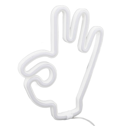 Hand Finger Neon Light OK Shaped LED Neon Sign Battery USB and Battery Powered Wall Decor Light for Home V1294-YM0512-3119220172911