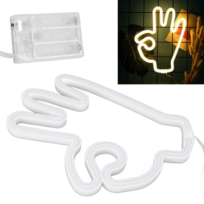 Hand Finger Neon Light OK Shaped LED Neon Sign Battery USB and Battery Powered Wall Decor Light for Home V1294-YM0512-3119220172911