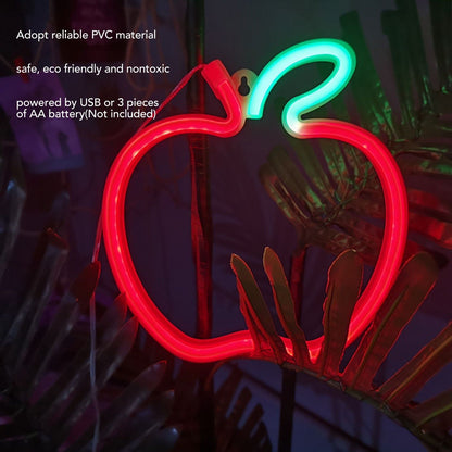LED Neon Sign Fruit Style USB Battery Powered High Safety Widely Used Red Neon Light for Bedroom Party V1294-YM0512-3119220173111
