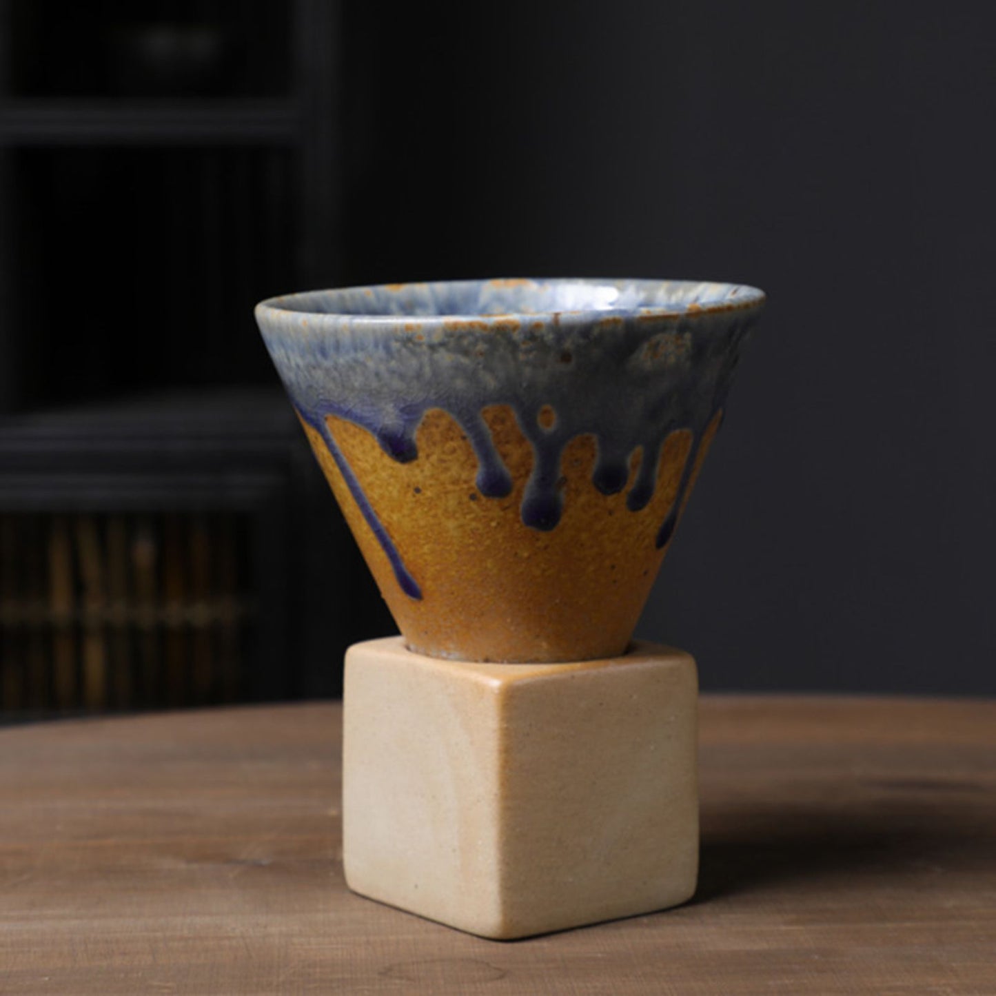 200mL Japanese Pottery Mug Coffee Mug Latte Cup with Base Ceramic Mug V1294-YM0521-230103YF14-1