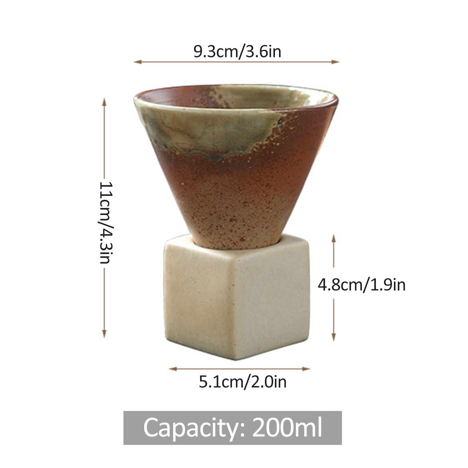 200mL Japanese Pottery Mug Coffee Mug Latte Cup with Base Ceramic Mug V1294-YM0521-230103YF14-1