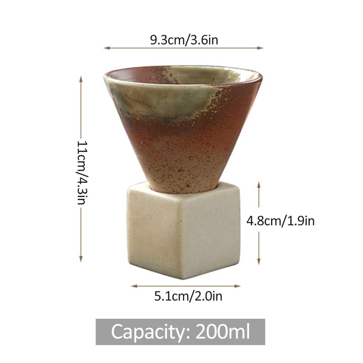 200mL Japanese Pottery Mug Coffee Mug Latte Cup with Base Ceramic Mug V1294-YM0521-230103YF14-3