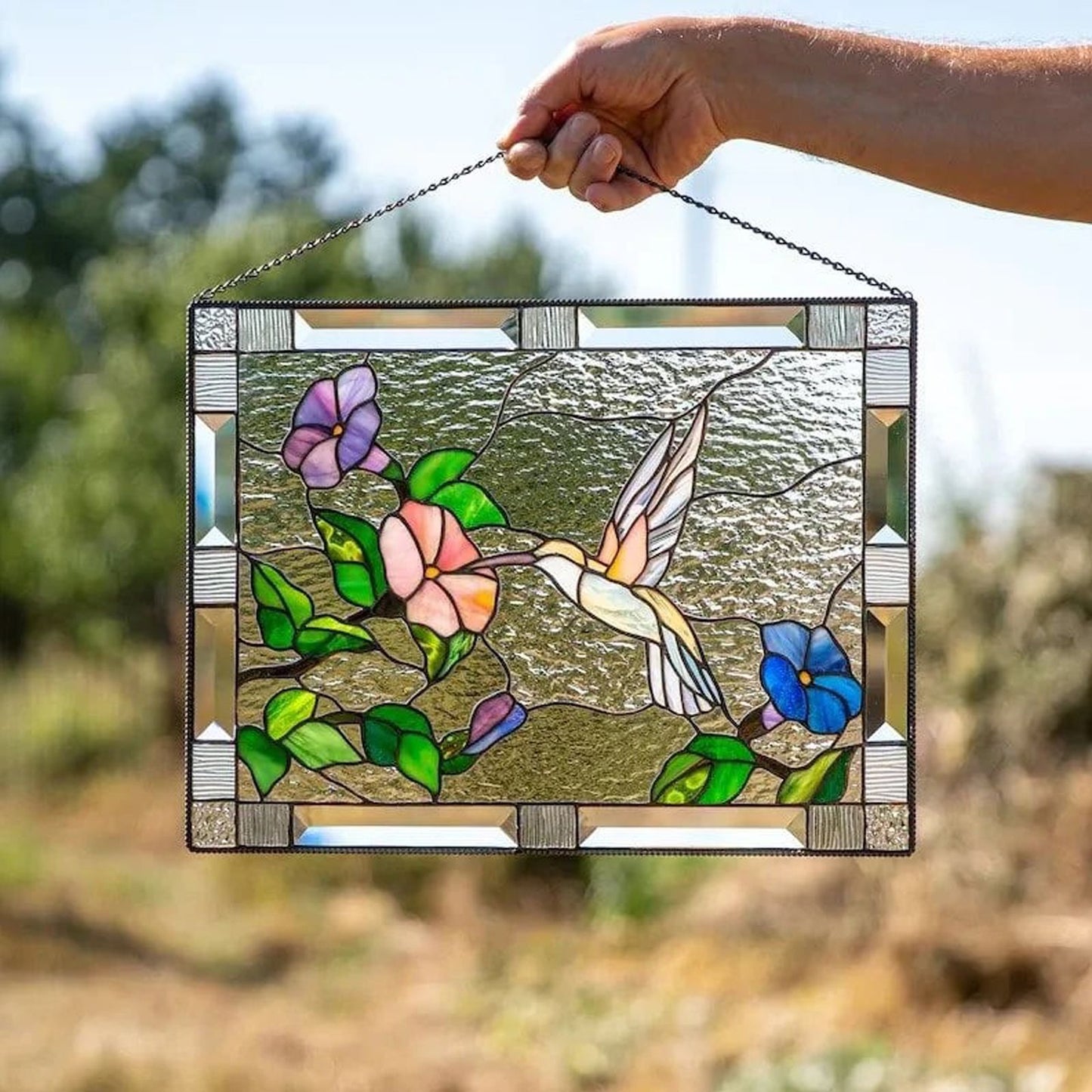 Cardinal Stained Window Panel Glass Window Hanging For Wall Decoration V1294-YM0521-230106GW01-6