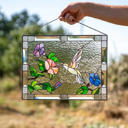 Cardinal Stained Window Panel Glass Window Hanging For Wall Decoration V1294-YM0521-230106GW01-6