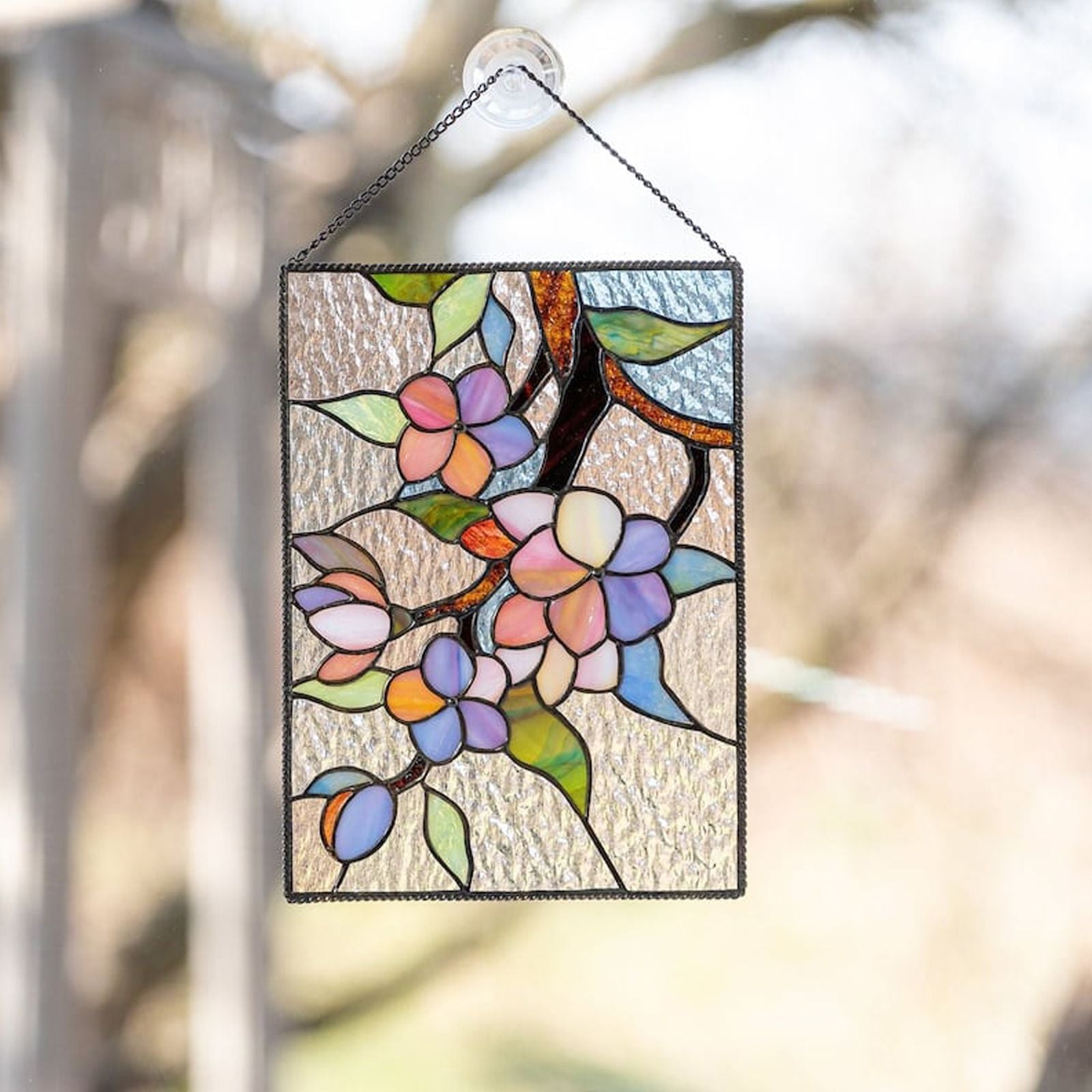 Cardinal Stained Window Panel Glass Window Hanging For Wall Decoration V1294-YM0521-230106GW01-6