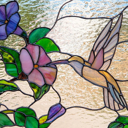 Cardinal Stained Window Panel Glass Window Hanging For Wall Decoration V1294-YM0521-230106GW01-6