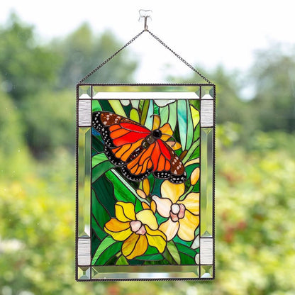 Cardinal Stained Window Panel Glass Window Hanging For Wall Decoration V1294-YM0521-230106GW01-6