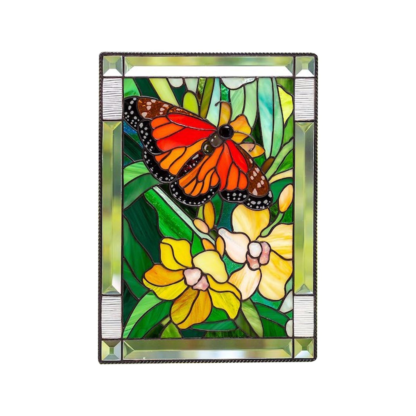 Cardinal Stained Window Panel Glass Window Hanging For Wall Decoration V1294-YM0521-230106GW01-6